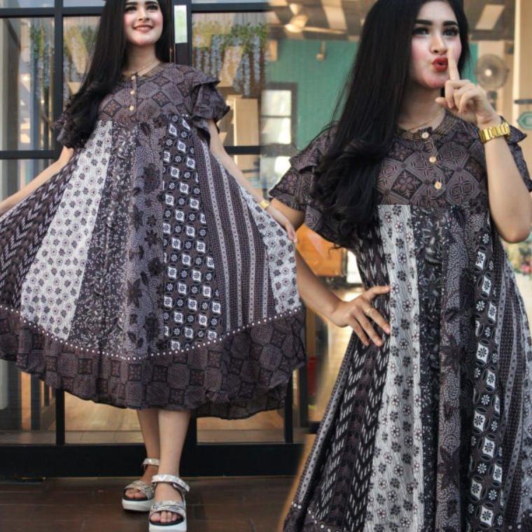 REKOMENDASI Daster Payung Jumbo Busui / Daster Payung Batik Monocrom / Daster Batik Pekalongan