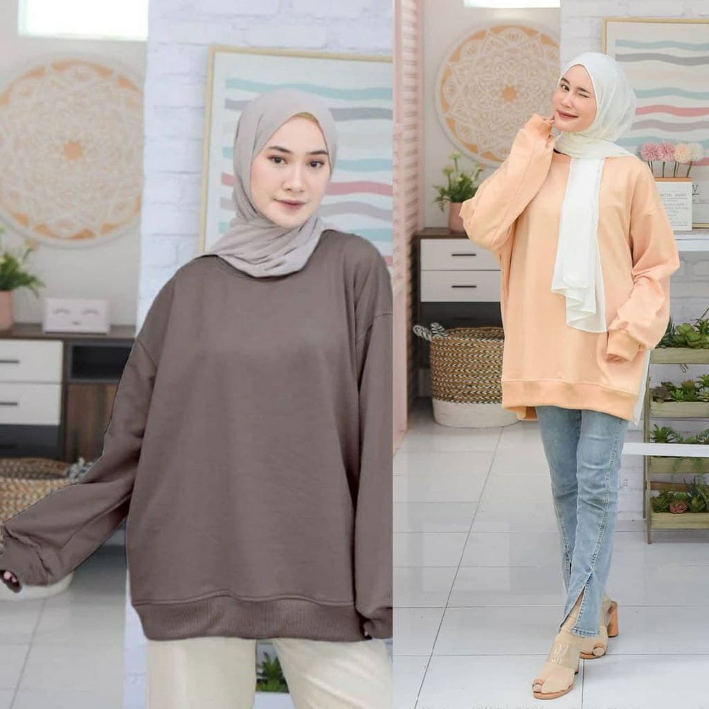 OVERSIZE BASIC SWEATER XXXL JUMBO WANITA OVERSIZE | SWEATER CREWNECK POLOS BIG SIZE | SWEATER KOREAN STYLE OVERSIZE | SWEATSHIRT KOREA