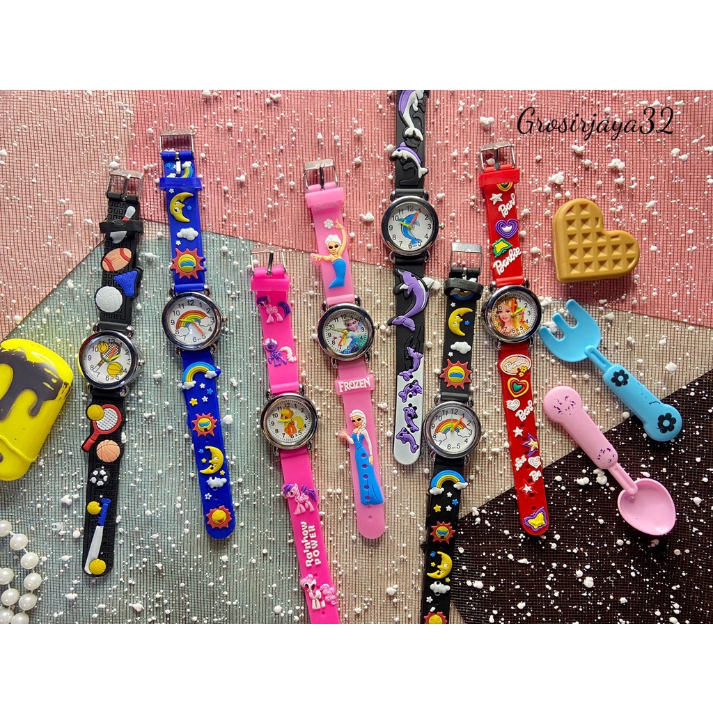 JAM TANGAN ANAK KALYA KARET KARTUN KARAKTER MURAH ANALOG