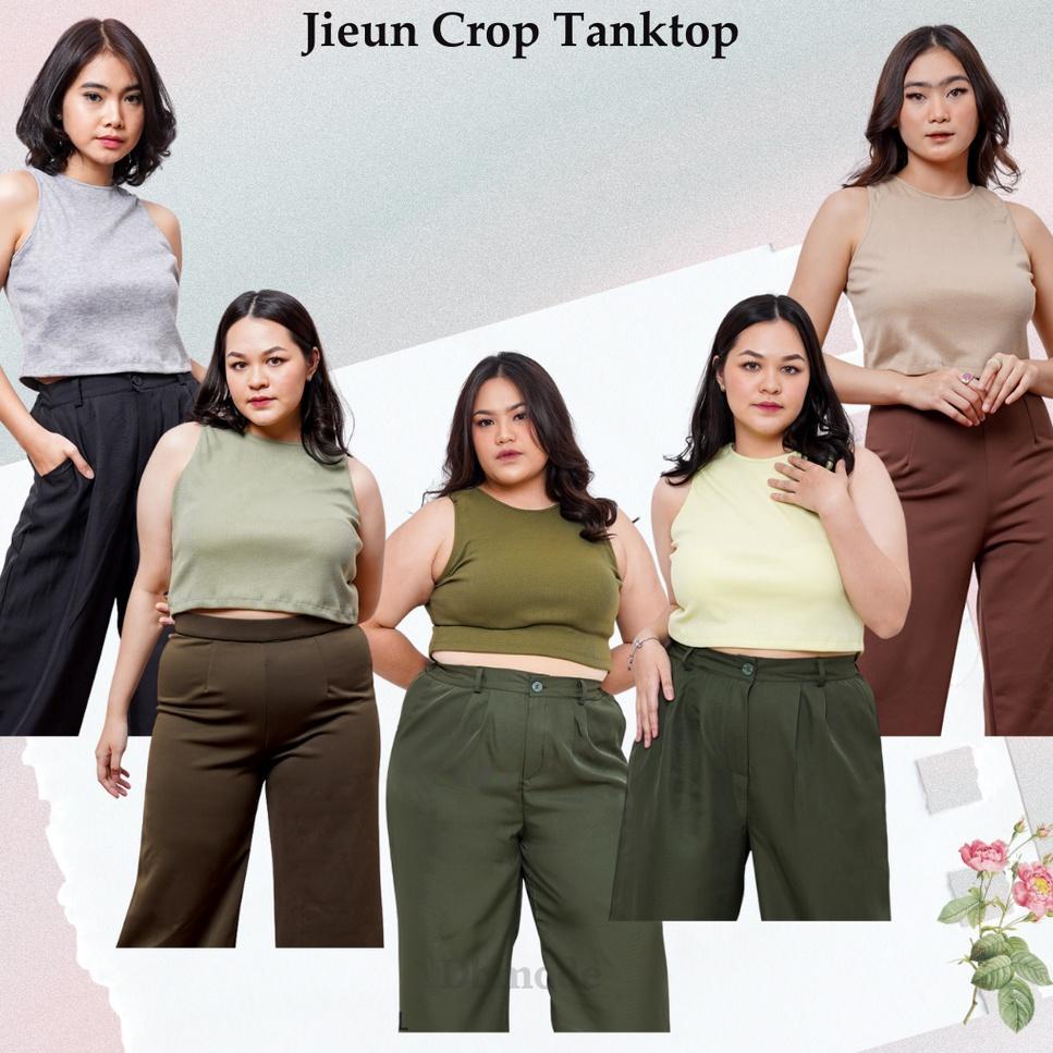 PALING DIMINATI Jieun Crop Tanktop Tank Top Tangtop top Crop Wanita Jumbo Big Size / Atasan Wanita K