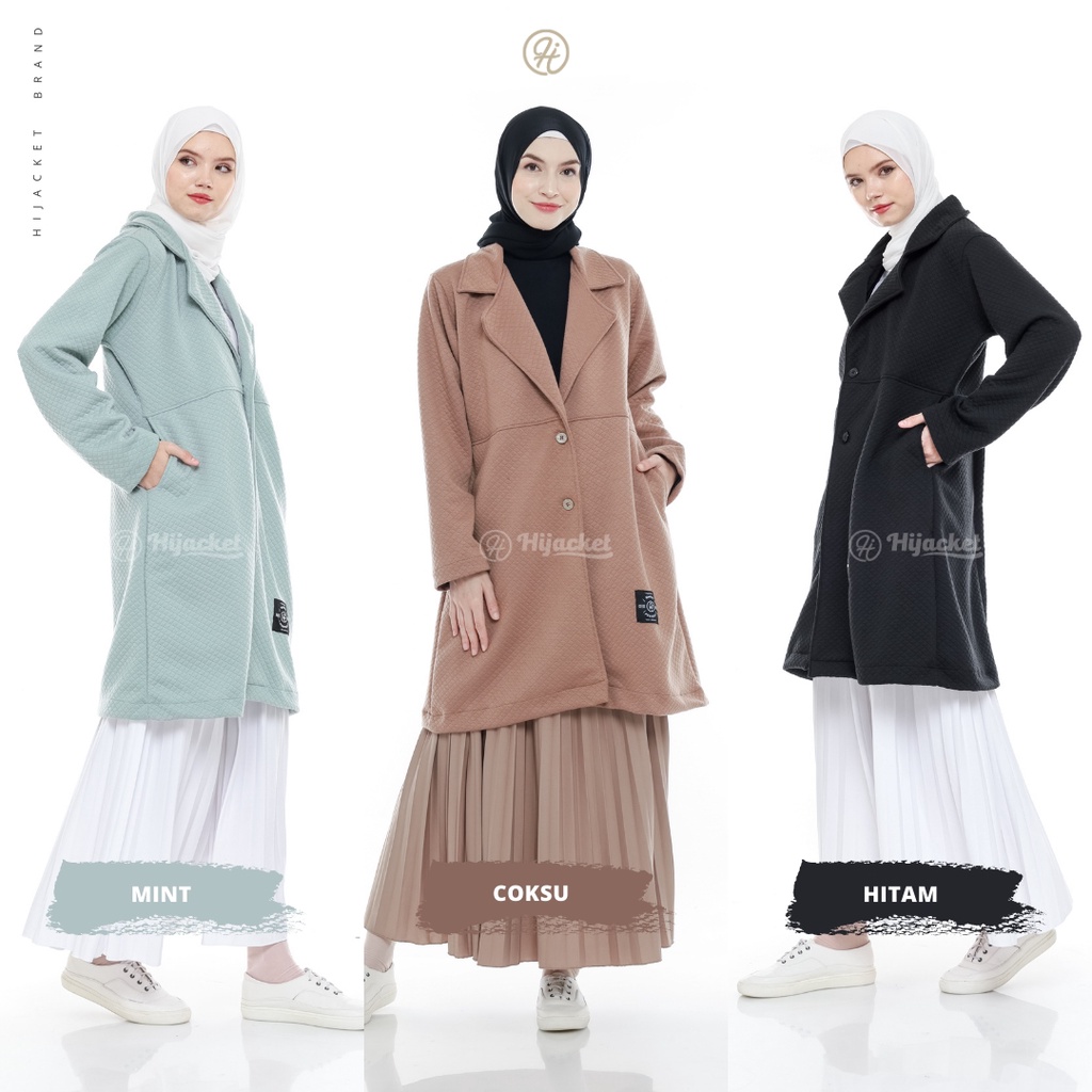 NEW Hijacket SHAFA &amp; MARWAH Quilting Knit Premium Look Mewah Elegan Jaket Hijaber Muslimah Panjang Parka