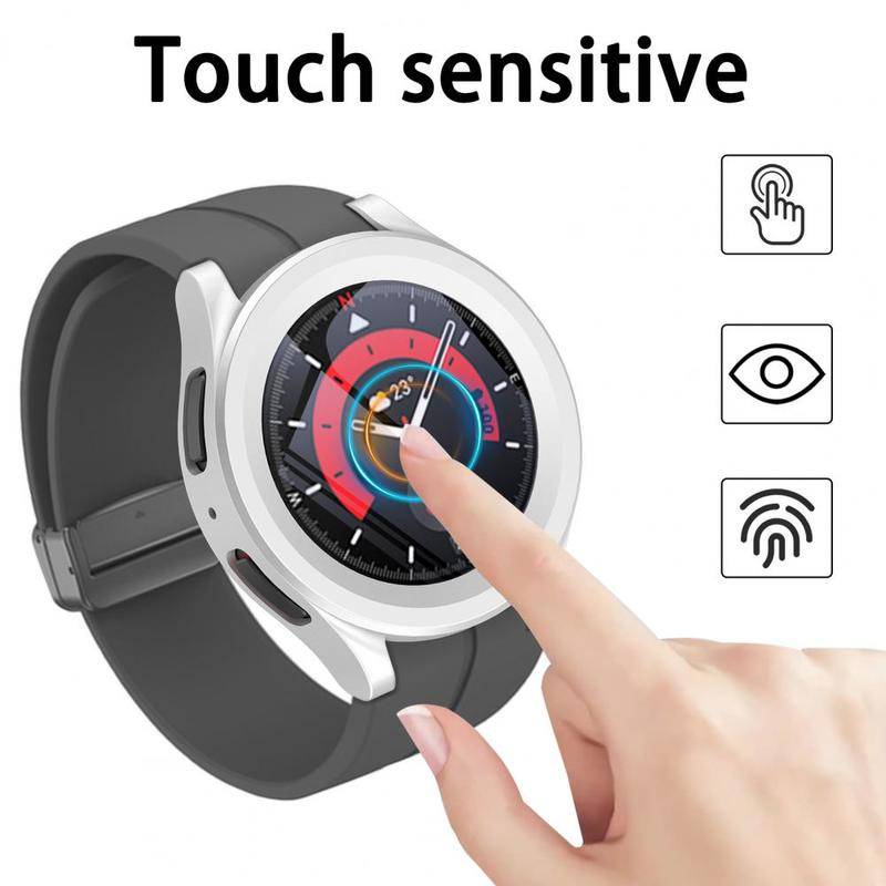Watch Dial Cover Perfect Fit Kokoh Anti Jatuh Untuk Samsung Galaxy Watch 5 Pro 45mm High Clarity Transparan Pelindung Layar Watch Protective Cover