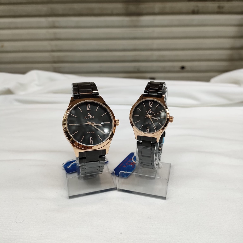 Jam Tangan Alfa 8001 Rantai Tanggal Original Waterresistant