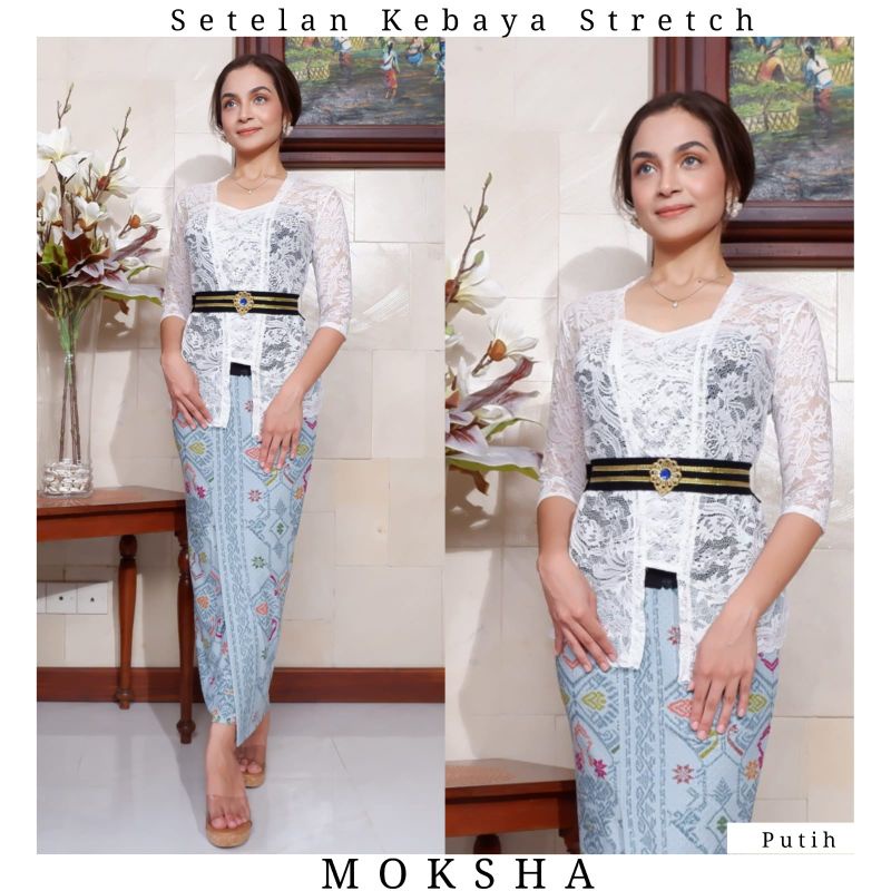 Setelan Kebaya Brokat Stretch Mokha