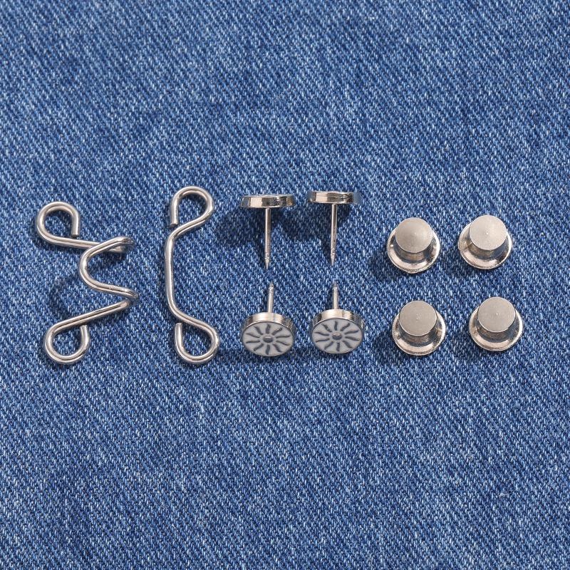 Adjustable Sunflower Nail-free Waist Buckle/DIY Celana Jeans Metal Extender Button/Alat Jahit Pakaian Yang Dapat Dilepas