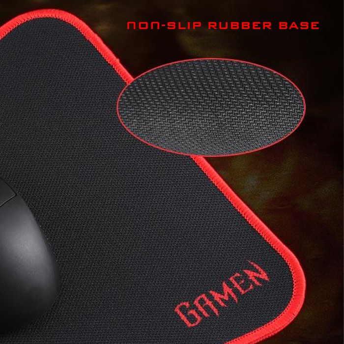 GAMEN Mousepad GP-M Gaming Anti Slip Rubber Base Soft Surface 28x24 Hitam