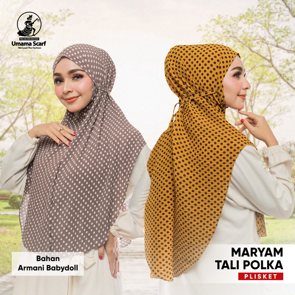 Hijab/Kerudung Bergo Plisket Tali Umama Scarf