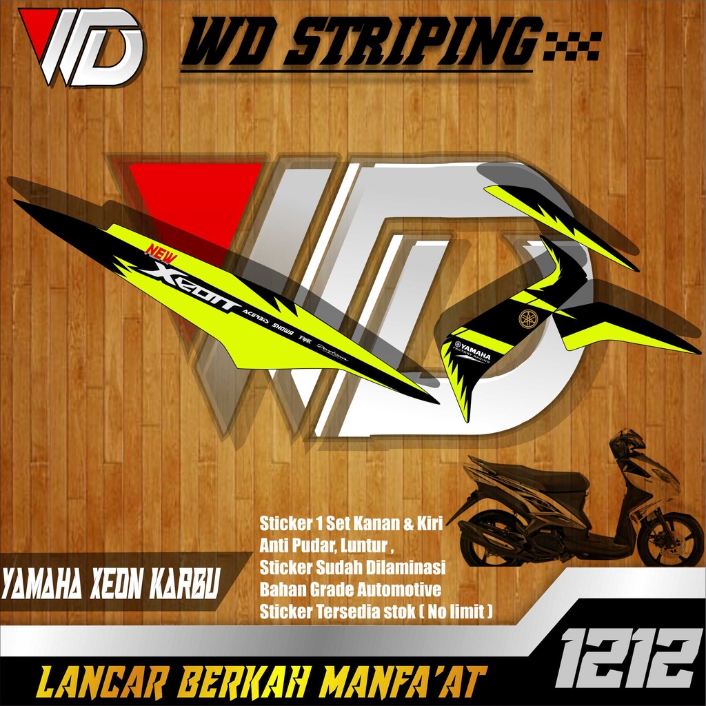 1212 STIKER STRIPING SEPEDA MOTOR YAMAHA XEON KARBU