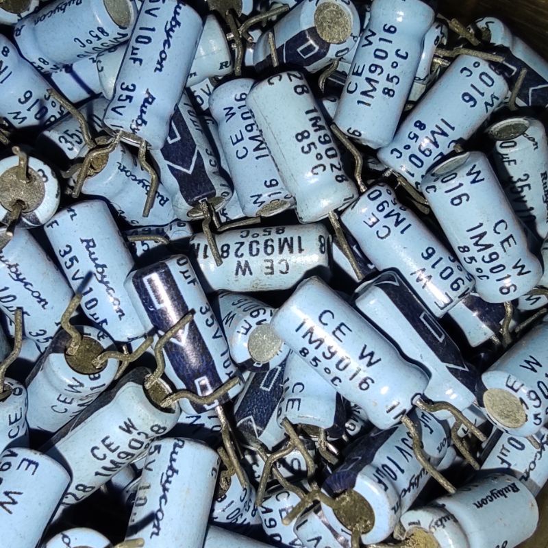 Elco 10uf 35V Rubycon Original JAPAN CE W Capacitor kapasitor elko 10u 10 uf u not 25V 16v 10v bp np