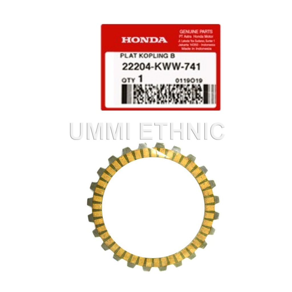 22204-KWW-741 Kampas Kopling Disk B Clutch Friction 1 Keping Blade Revo 110 2011 2012 Karbu Revo Fi