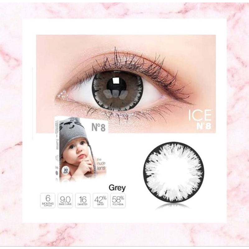 (NORMAL) COD SOFTLENS ICE N8 16mm GREY BLACK HAZEL BROWN (free lenscase) Jogja bantul murah soflen soflens viral best seller