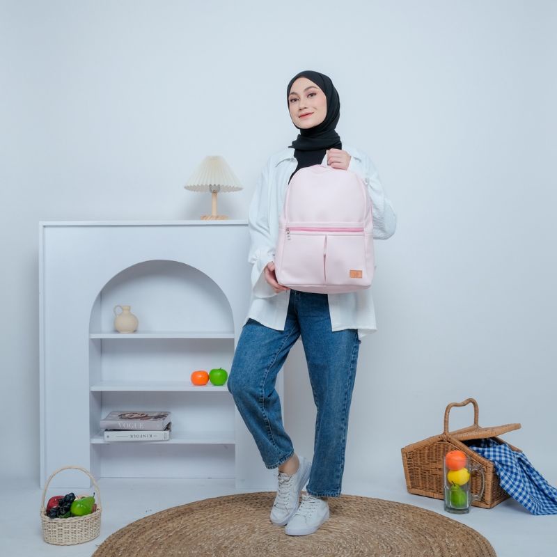RHATU.ID - Aurora - Tas Ransel Wanita - Hitam, Biru, Cream, Moca, Ungu, Marun, Ping