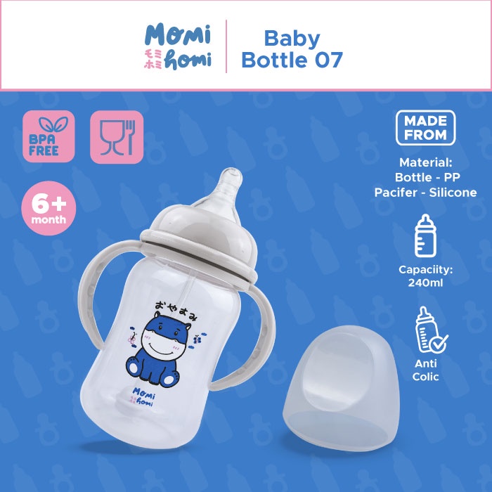 Momi Homi Dot Botol Cartoon Series 240Ml / Botol Susu / Momi Homi