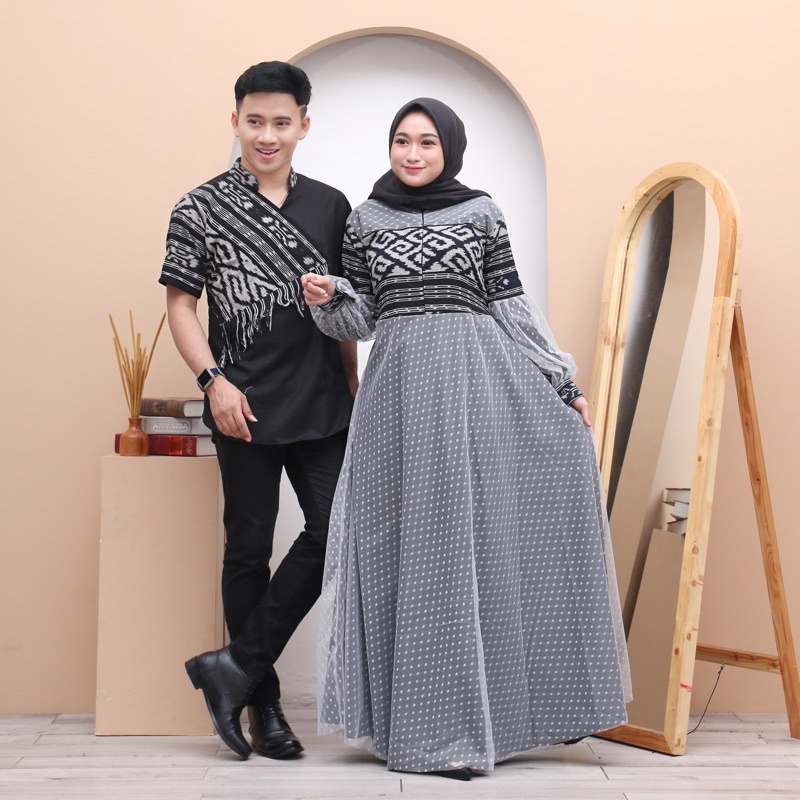 COUPLE TENUN TORAJA HITAM SOFIA AIDIL GAMIS KOKO TENUN DEBBY STORE