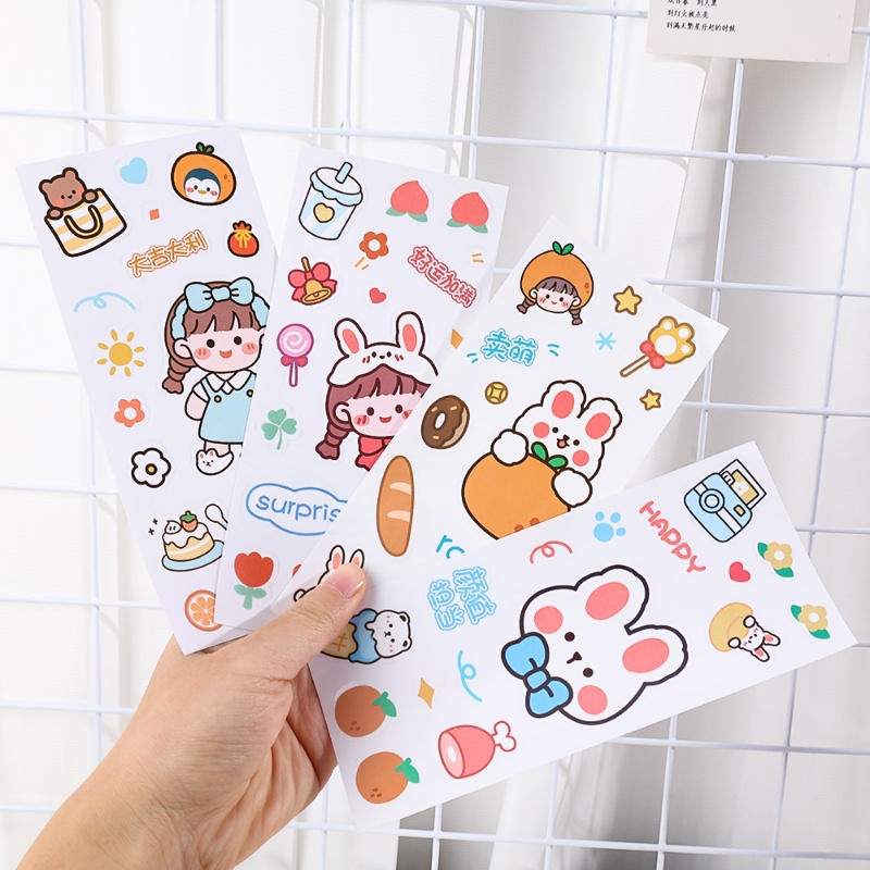 [Wholesale Prices] [Featured] Fun Diy Child Sticker mobile phone diary water cup decoration sticker bear cartoon hand account sticker Dress-up Game Cartoon Face Change Sticker