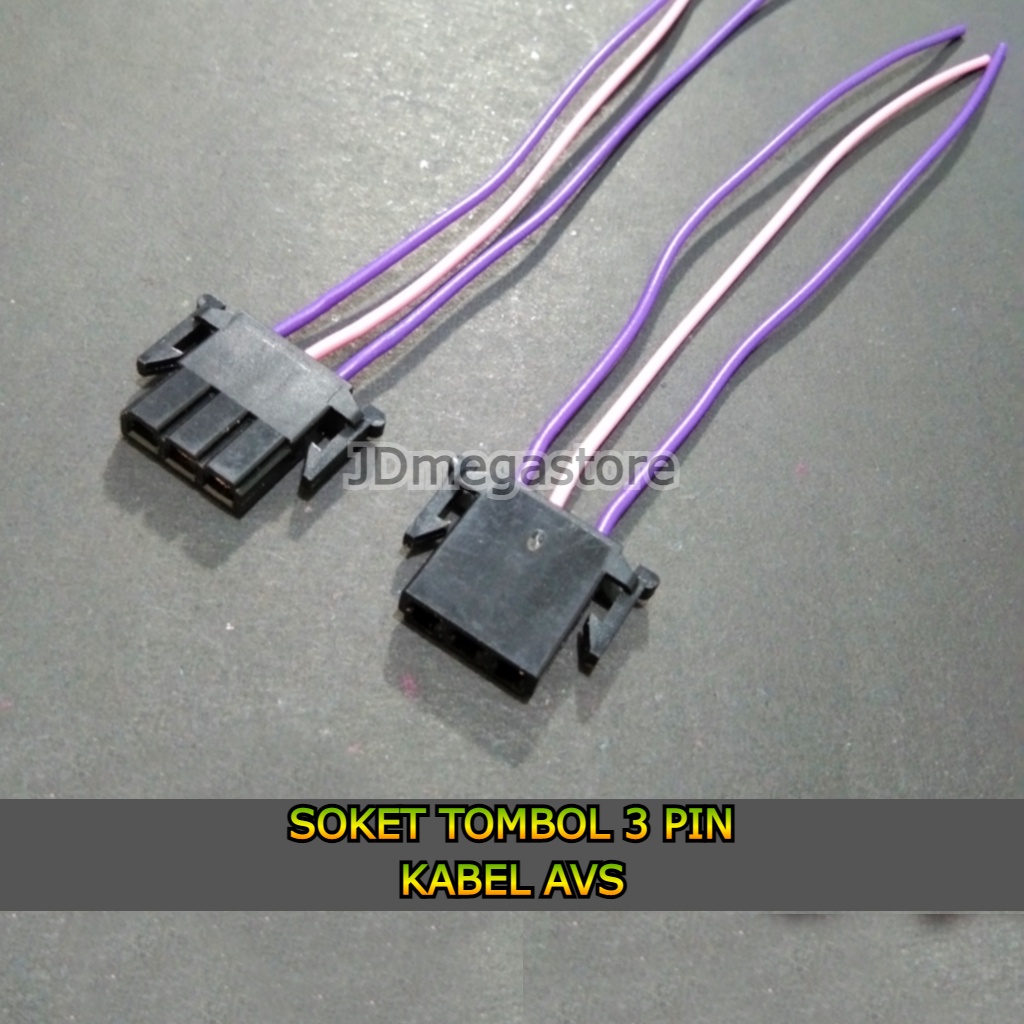 (Grosir/COD) Soket Tombol 3 Pin Starter, Dim, Klakson, Lampu Reting - KABEL BINTIK