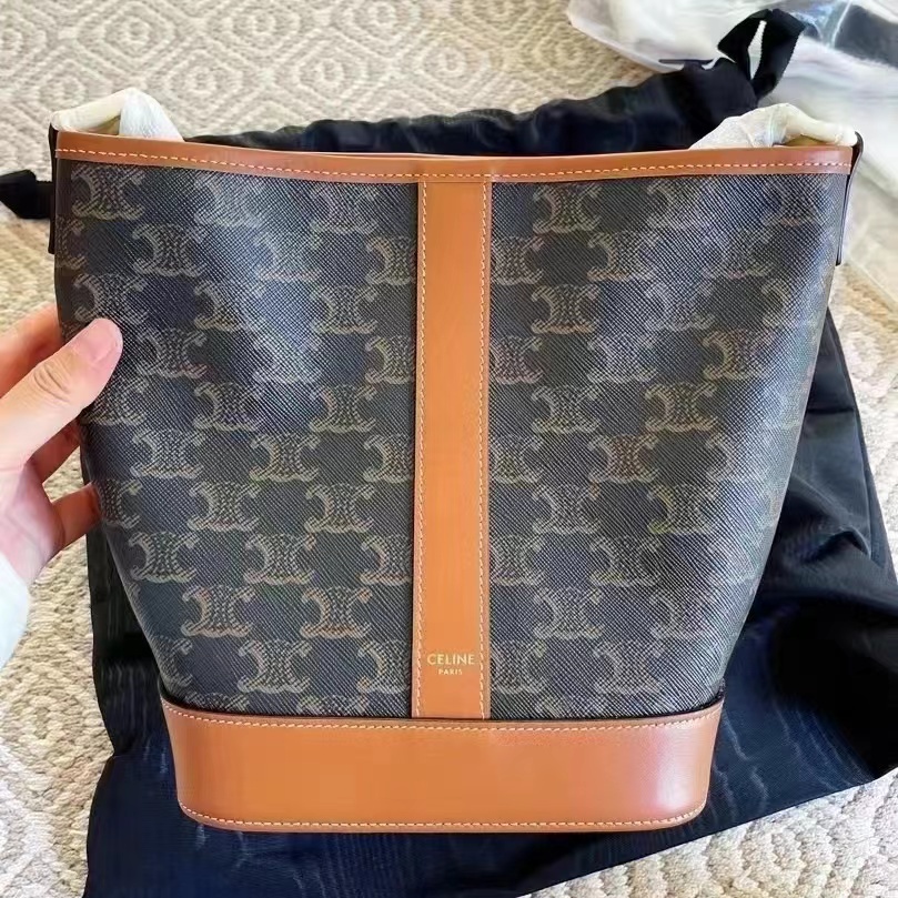 Celine vintage canvas classic bucket bag shoulder bag messenger bag women's bag small bucket