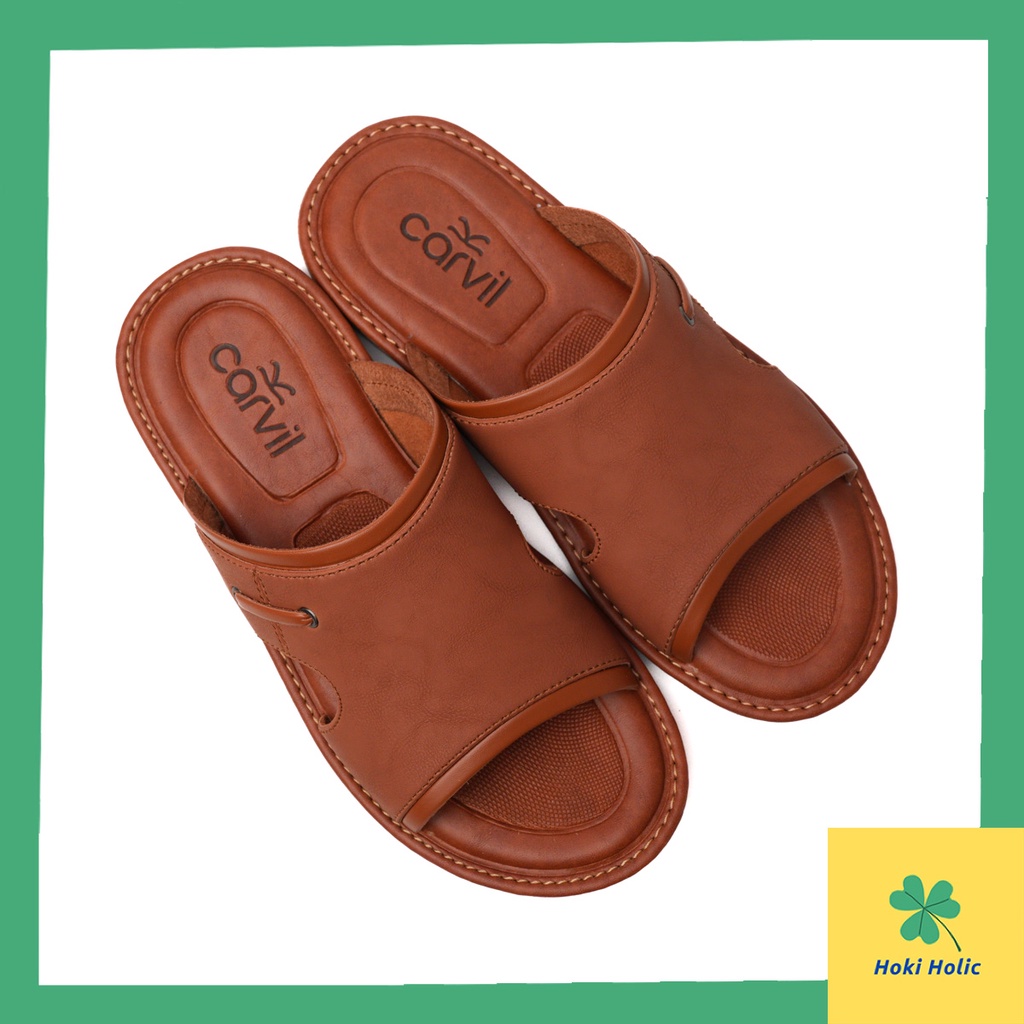 Sandal Kulit Carvil Pria Original - Sendal Jempol dan Slide Original Carvil