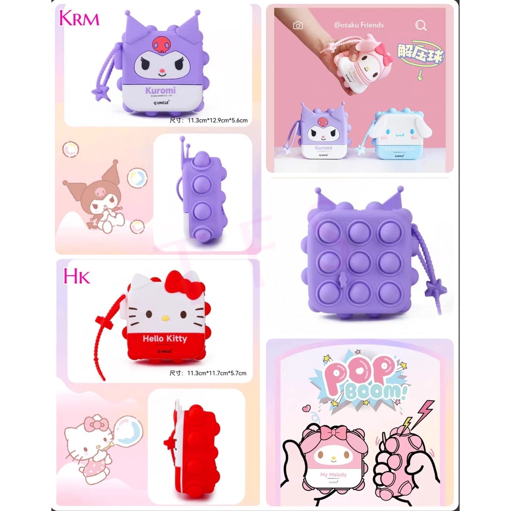 (  ω  )✧-EI Gantungan tas rubber sanrio pop it ORI | gantungan lucu pop it