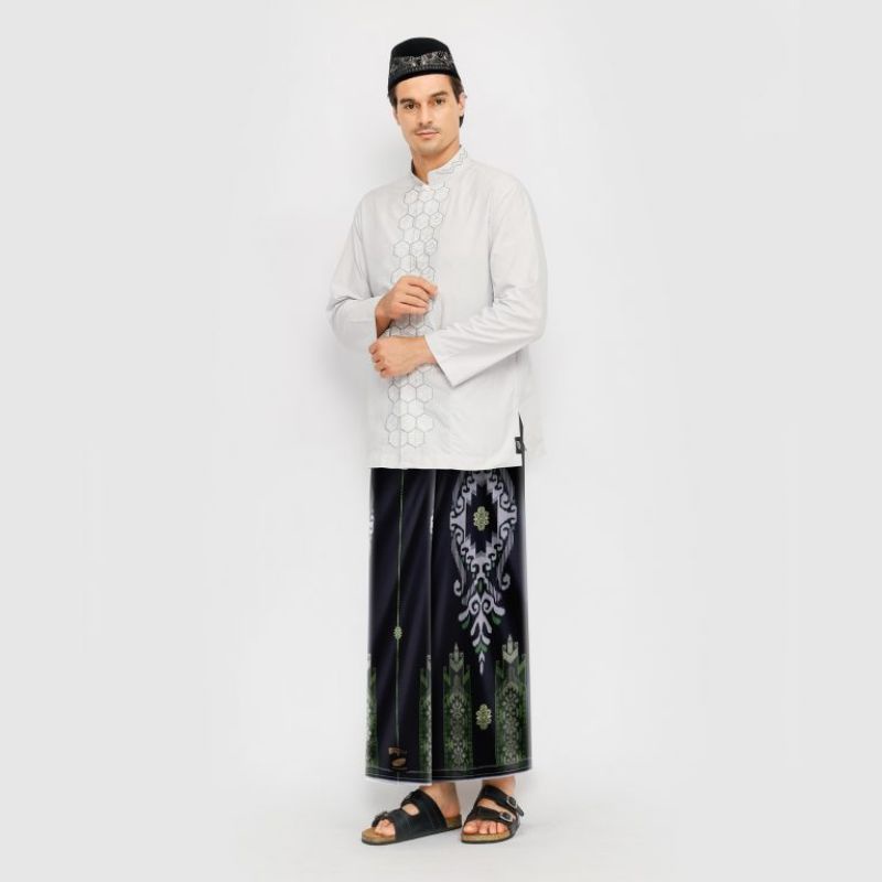 Sarung ATLAS Super Premium 975 Motif A9 JGF Hitam Hijau 02
