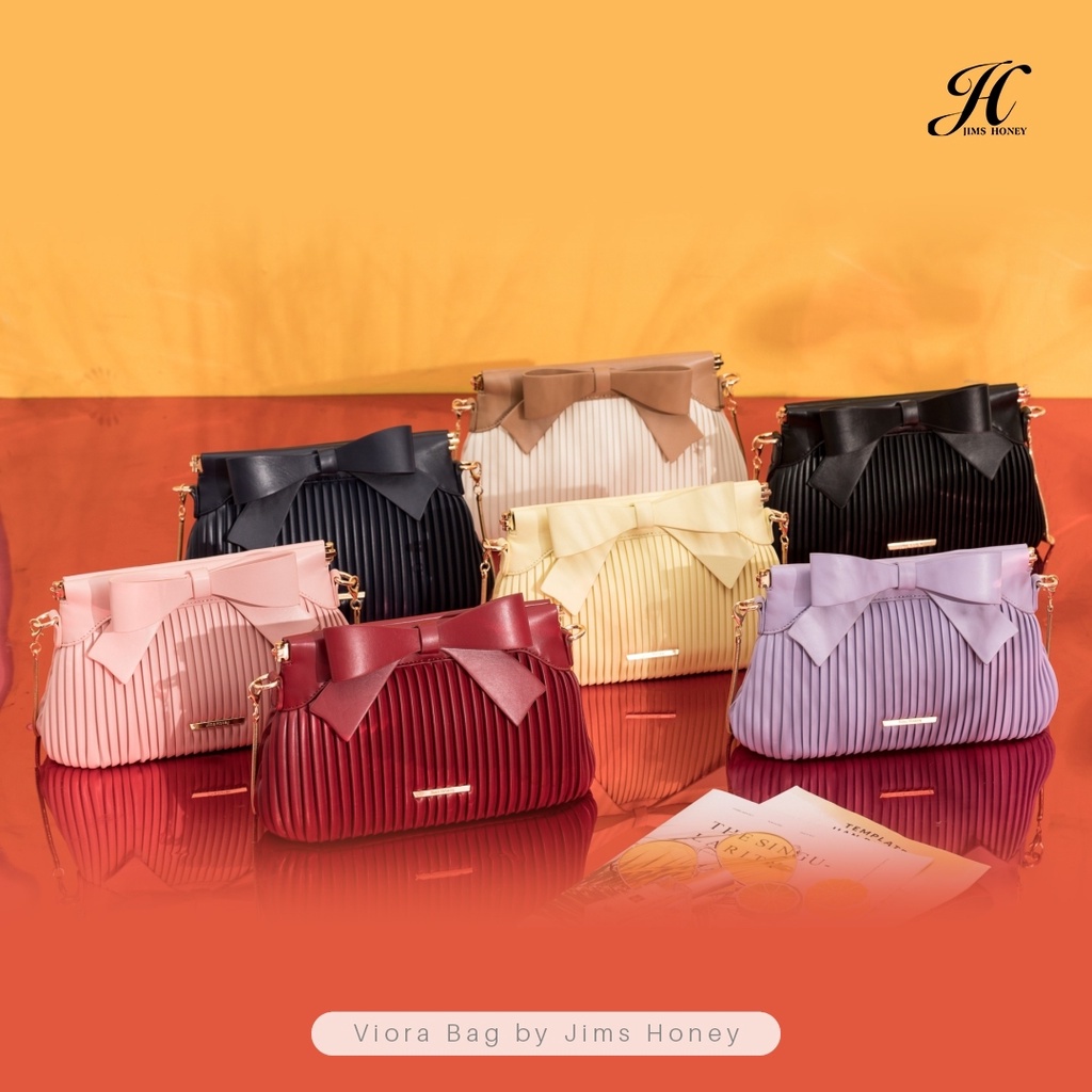 Jims honey Viora Bag Tas Wanita Import Selempang Jelly  (Free Box) Pesta / Clutch / Plisket