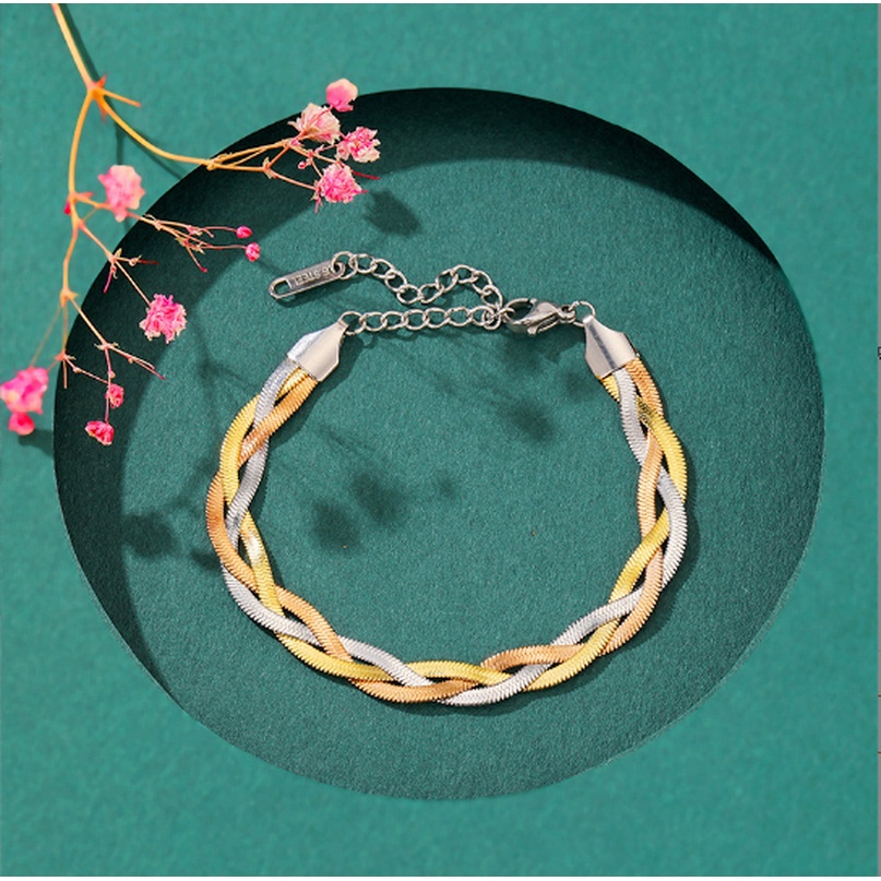 Gelang Bahan Stainless Steel Gaya Retro Eropa Amerika