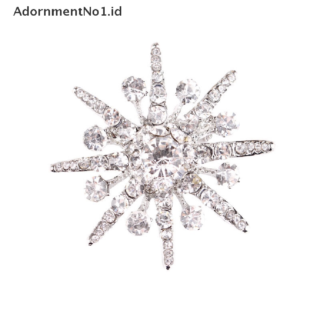 [AdornmentNo1] Vintage Berlian Imitasi Snowflake Bros Octagon Star Studded Brooch Retro Lencana Jas Pakaian Bros Fashion Aksesori Pria Wanita Jas Kerah Pin [ID]