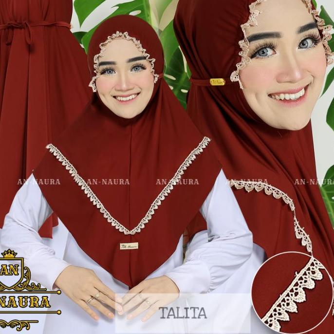✺ Jilbab kerut renda talita terbaru - bergo jersey kerut viral - kerudung jersey renda kerut ♨