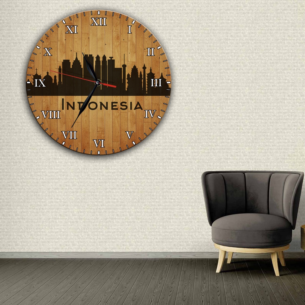 Jam Dinding Kayu Bulat Design Jam Dunia rajadekorofficial