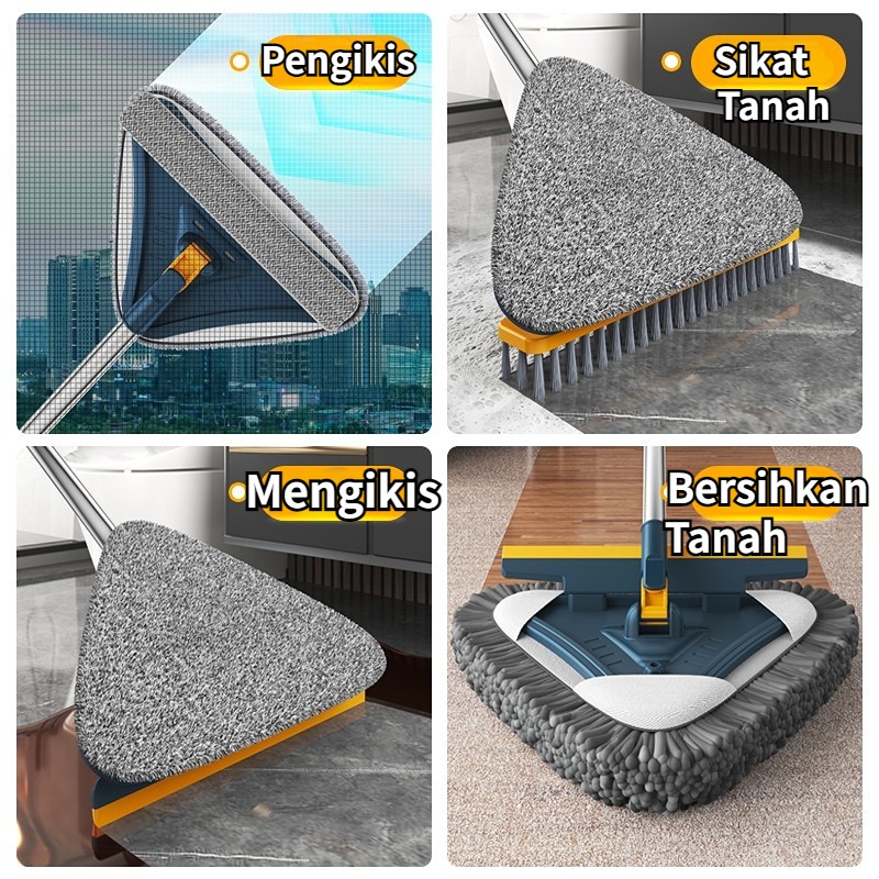 【COD】Alat Pembersih Rumah Triangle Mop 360° Pel Dinding Segitiga Serbaguna