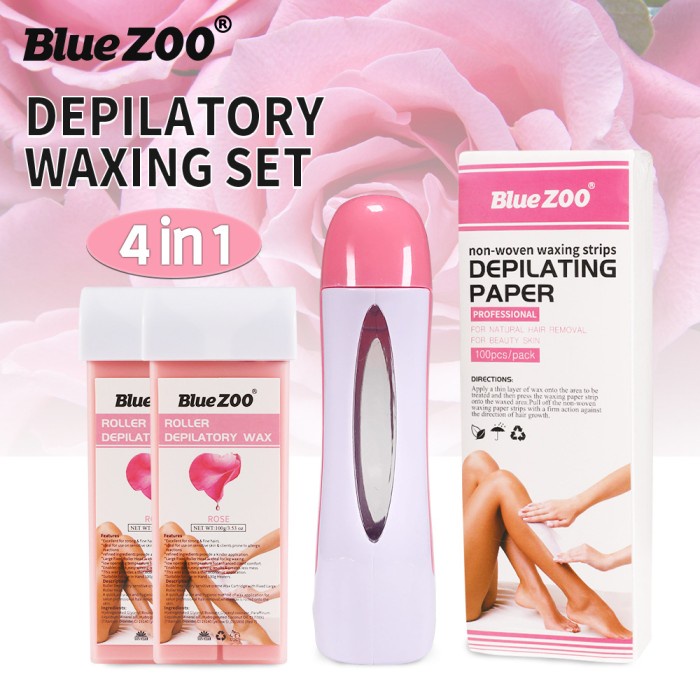 BlueZOO 4 in 1 Wax Roller Depilatory Waxing Heater Kit