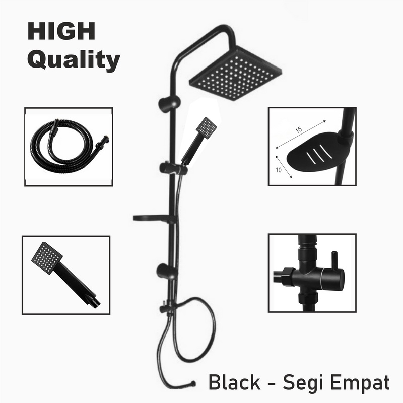CEO Shower Set Minimalist Dengan 2 Output Wall Shower &amp; Shower Head (Cold Water Only)