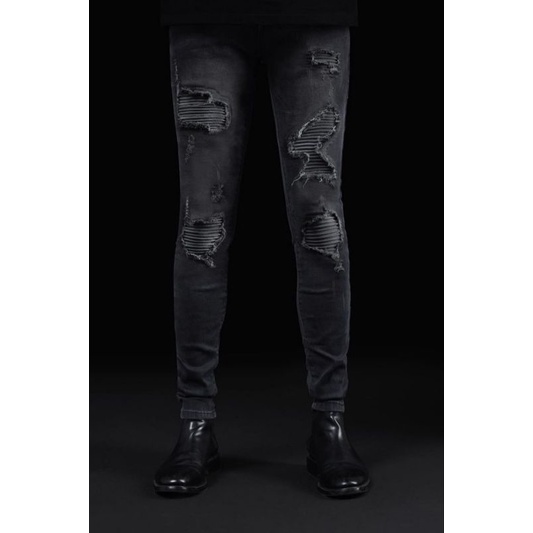 RUCAS Grey Caviar Leather Jeans