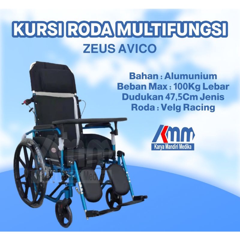 Kursi Roda Zeus Avico Multifungsi 4in1