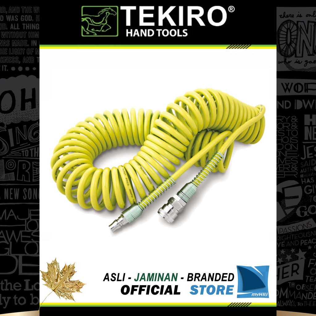 Selang Spiral / Ulir Panjang 6 ~ 15 meter / Recoil Hose Yellow / Kuning TEKIRO