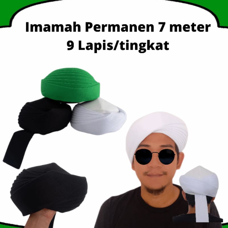 PECI IMAMAH PERMANEN 7 METER POLOS KOPIAH IMAMAH PERMANEN