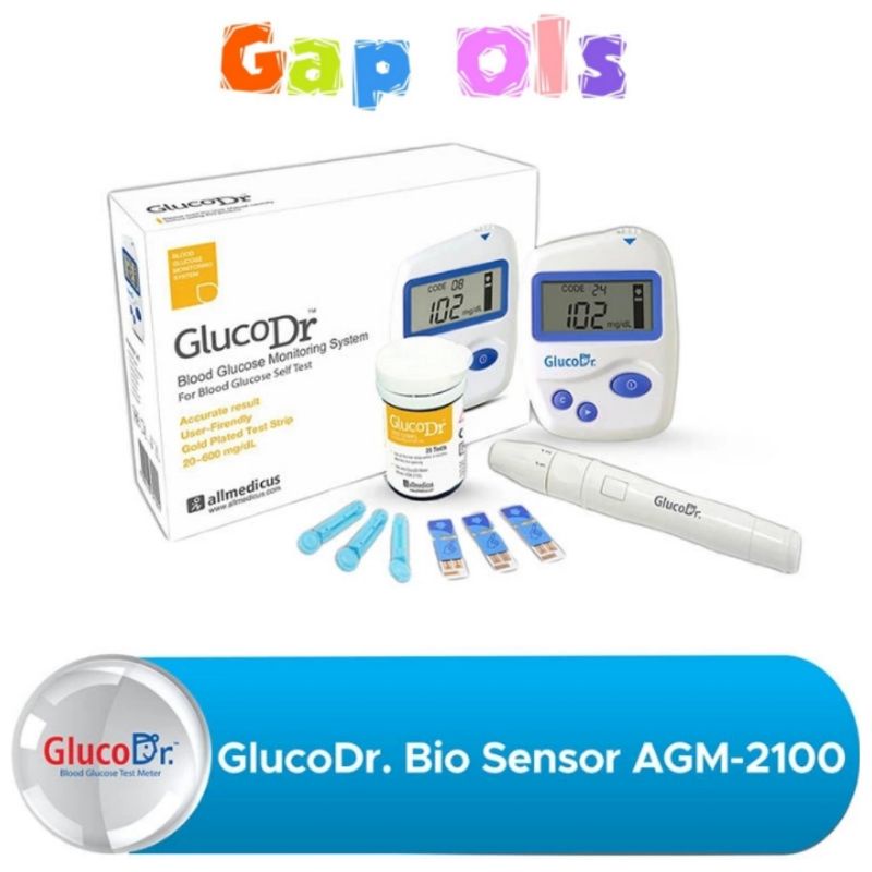 GlucoDr AGM 2100 Bio Sensor Alat Ukur Gula Darah Alat Cek Gula Darah Alat Tes Gula Darah