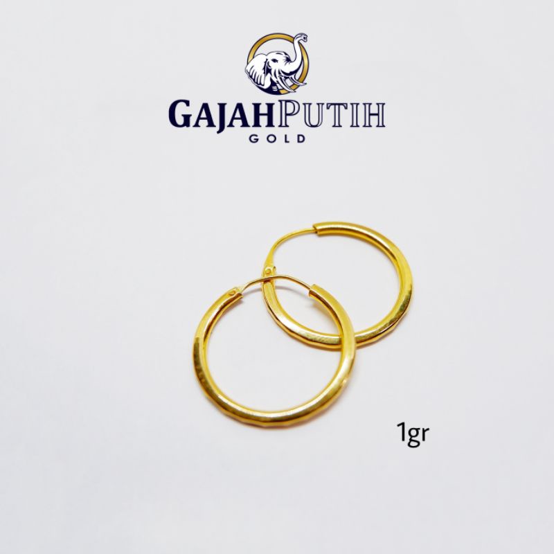 1gr Anting Model Gipsy Polos Emas Asli kodeO410