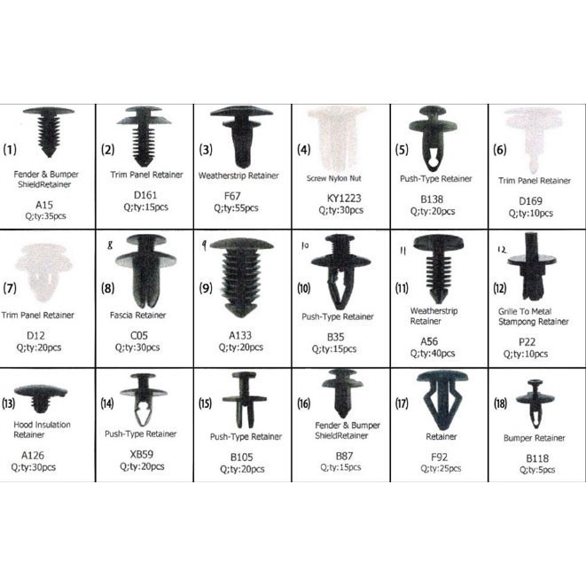 FIRST HELPER / BAUT RIVET MOBIL UNIVERSAL CLIP SET 2B