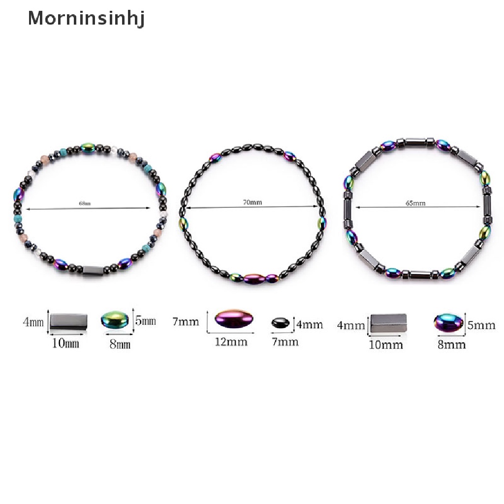 Mornin Magnetic Beads Batu Hematite Perawatan Kesehatan Penurunan Berat Badan Gelang Kaki Perhiasan id