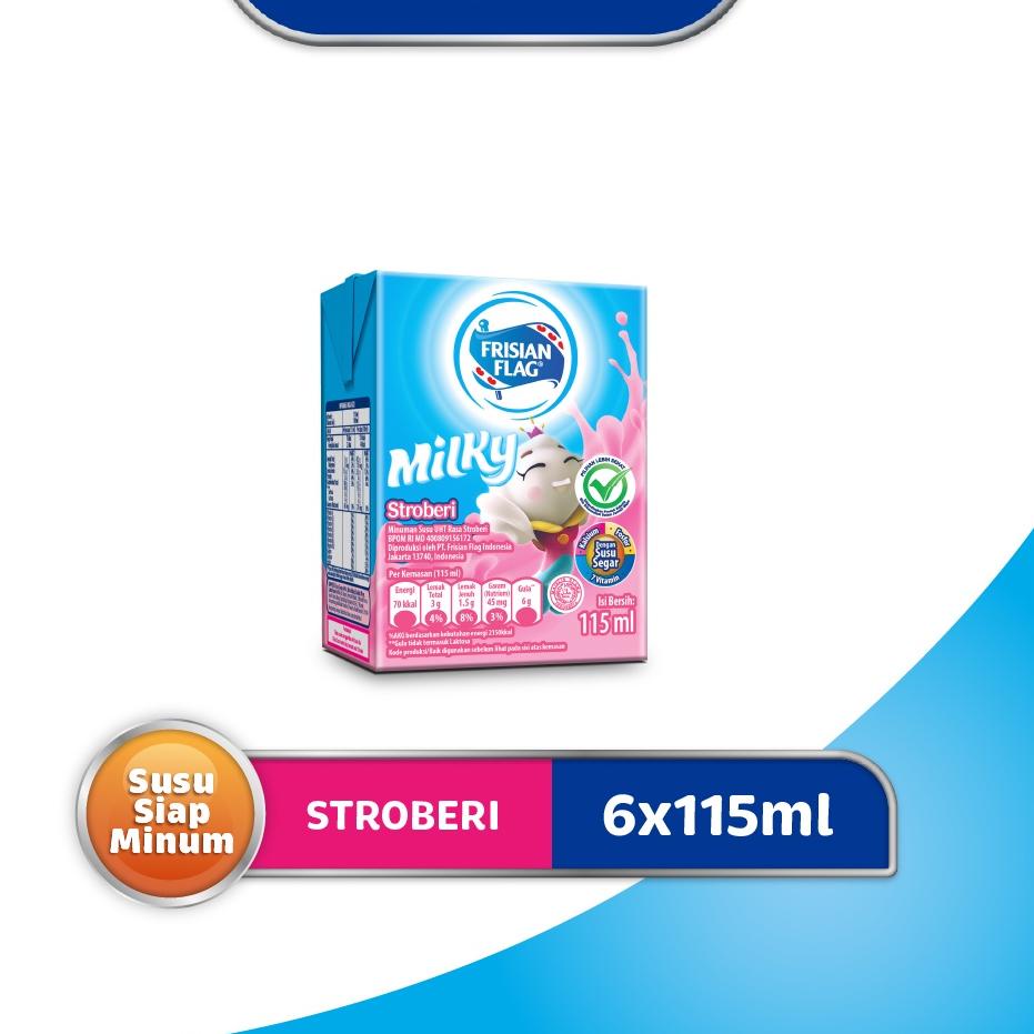 

Stok terbaru Frisian Flag UHT Milky Stroberi 115ml (6pcs) Multipack