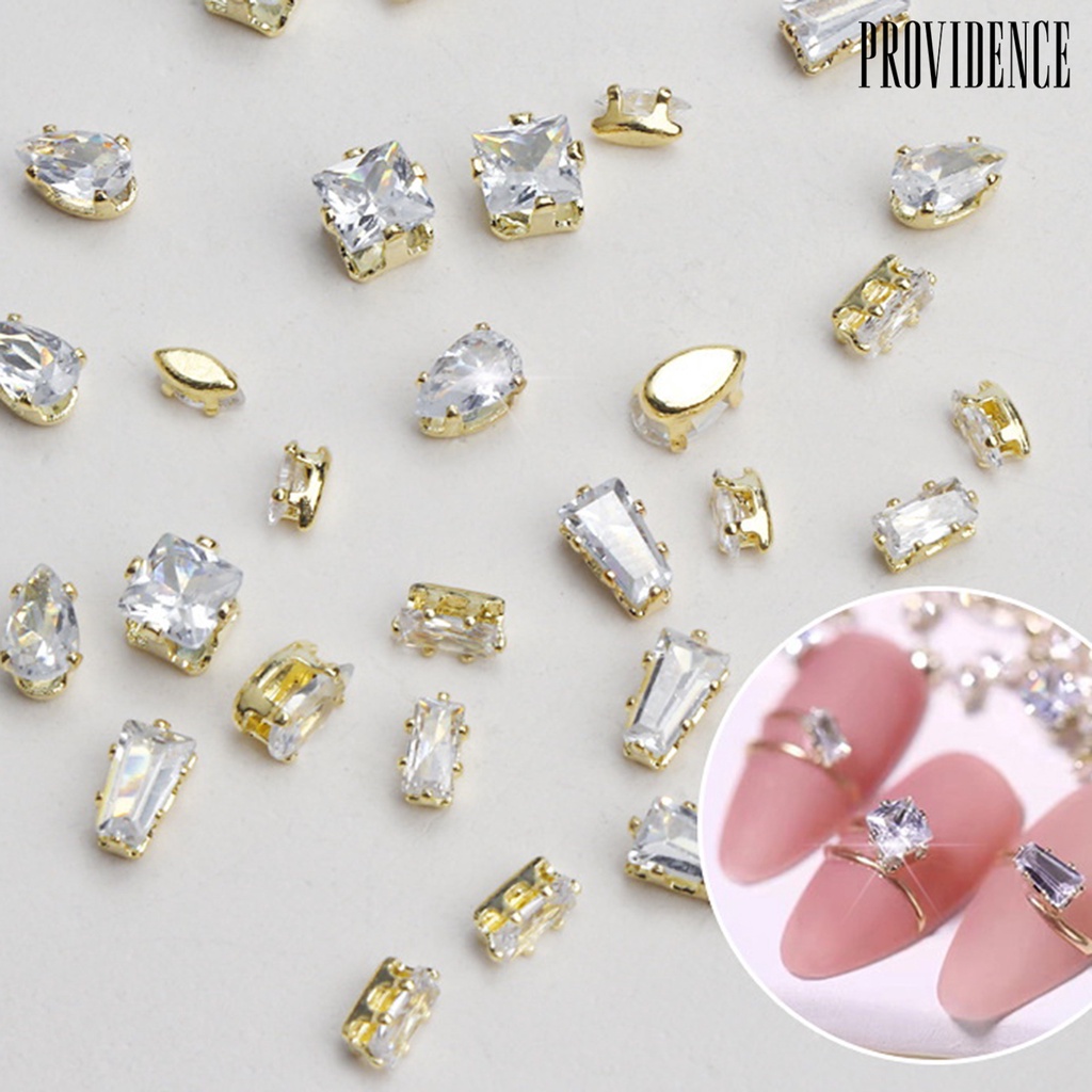 Providence 10Pcs Nail Art Charm Zircon Anti-Gores Tahan Jatuh Mudah Di Tempel High Gloss Claw-wrapping Nail Aksesori Nail Supply