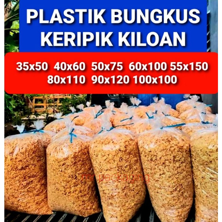 Plastik Bungkus Keripik KILOAN | PE ORI SUPER TEBAL Kantong Pelastik Kripik Tempat Bungkusan Jajan S