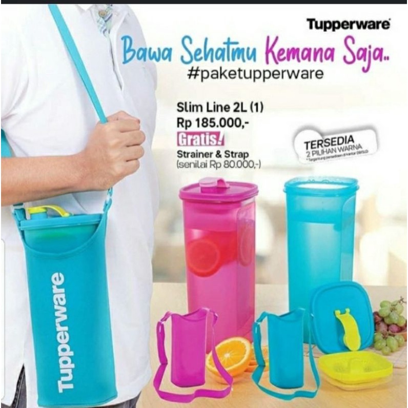 Slim line tupperware 2 liter free strap