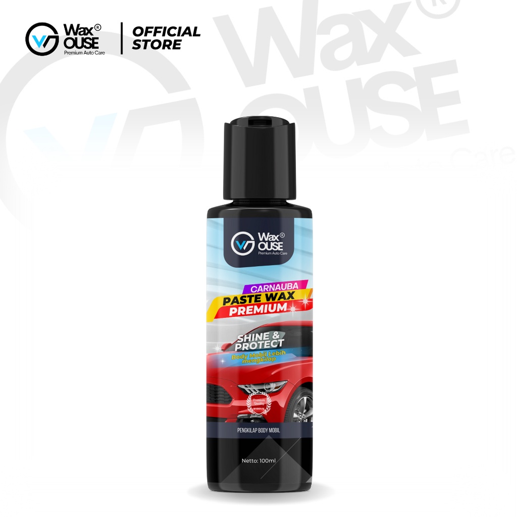 Waxouse Paket Pembersih Jamur Kaca Mobil Carnauba Paste Wax Premium dan Semir Ban Instan Super Black Tire Foam