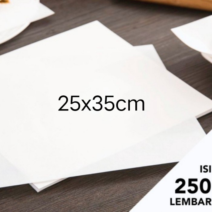 Kertas Baking Kertas Alas Gorengan ( Putih ) 25X35 Cm Kertas Penyerap Minyak -250Pcs