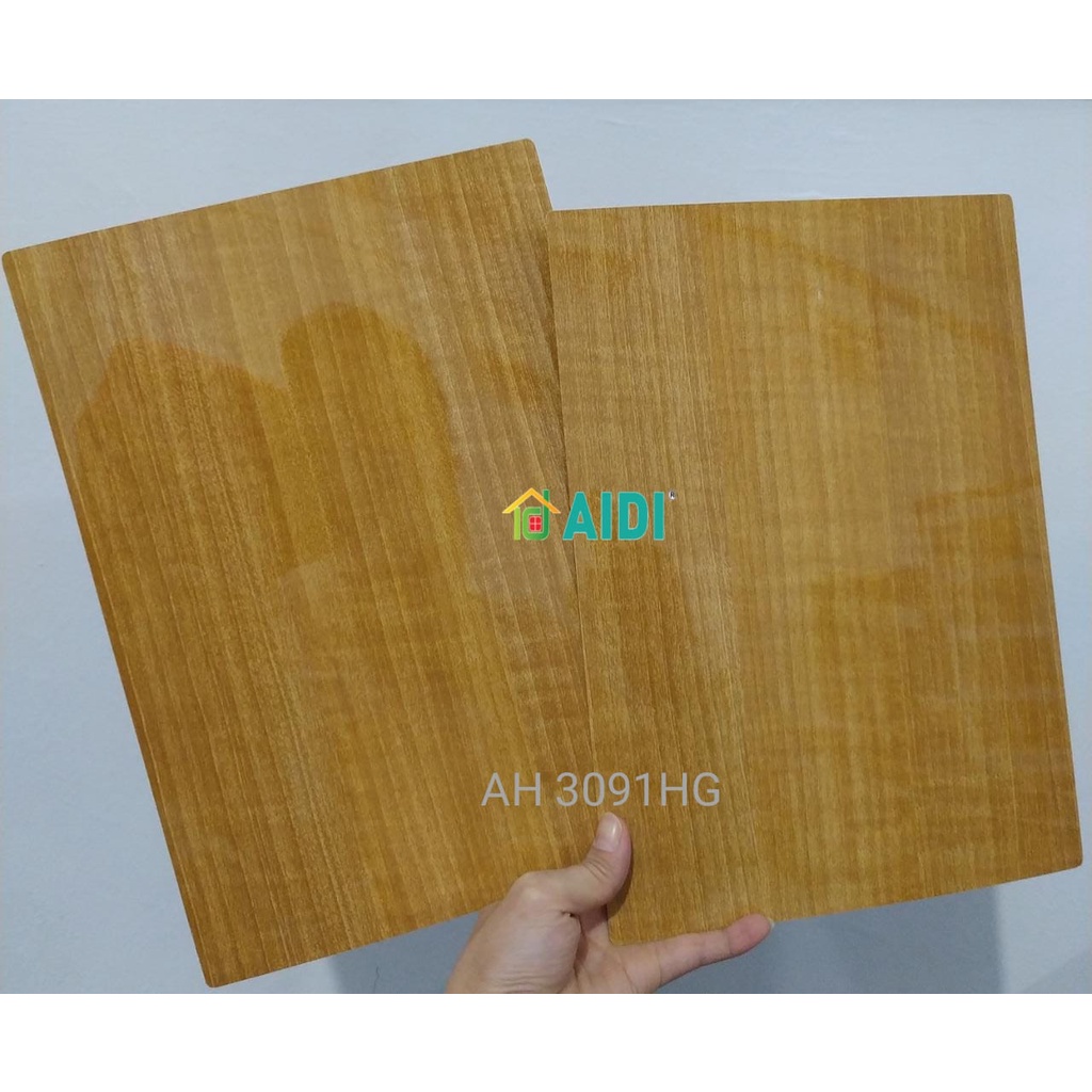 AIDI HPL AH 3091HG CREME DELUXE GLOSSY HPL WOODGRAIN GLOSSY HPL URAT KAYU KILAP HPL KILAP AIDI 3091 