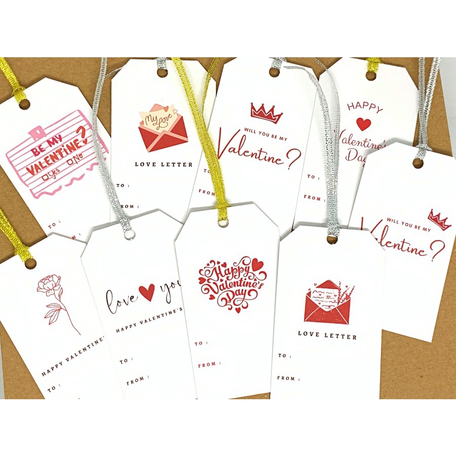 

Gift Tag / Hang Tag Hampers Parcel Valentine 5 x 8,75 cm (Blush White)