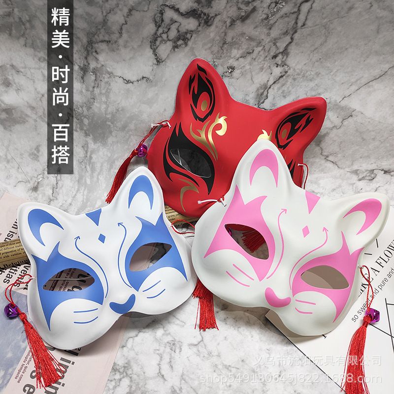 [BISA COD] Topeng Anime Cosplay Kitsune Bunkasai Anbu Rubah Demon Slayer