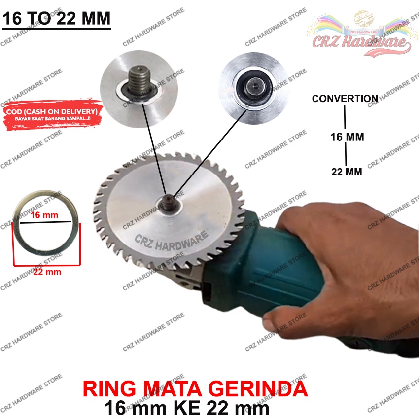 RING MATA GERINDA KONVERSI 16 MM KE 22 MM RING BATU POTONG BESI